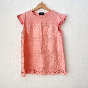 NWT Liv Los Angeles Pink Eyelet Top Size Small